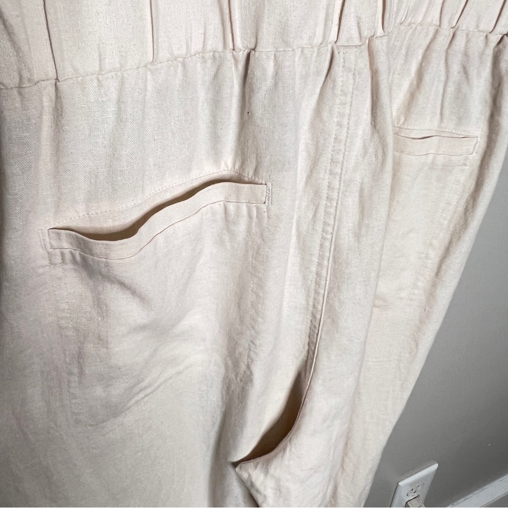 Universal Threads Cream Short Sleeve Linen Boilersuit Jumpsuit Womens Size 10 - Picture 6 of 12